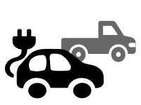 Driven icon - image of two cars